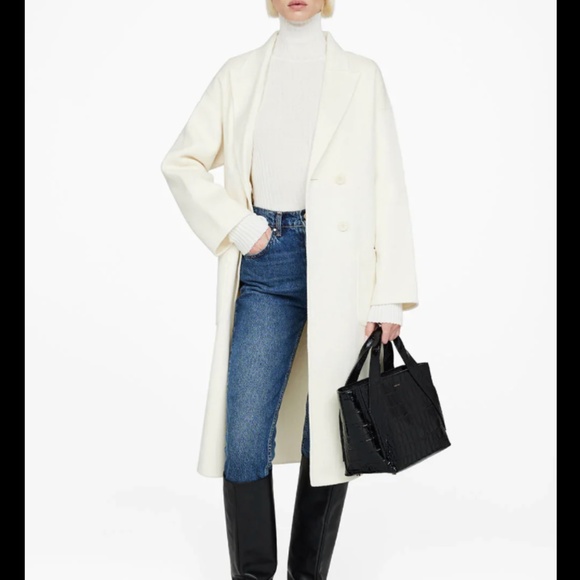 ANINE BING DYLAN COAT, OFF WHITE, XS - Picture 1 of 9